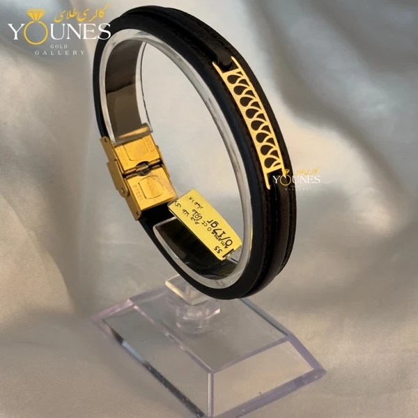 دستبند طلا چرم مردانه L175